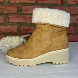 Dv fur ankle leather boots
